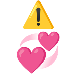 warning and revolving hearts