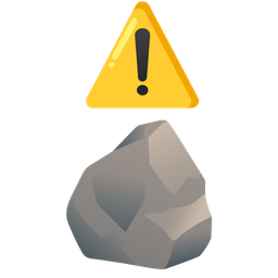 warning and rock