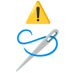 warning and sewing needle