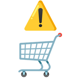 warning and shopping cart