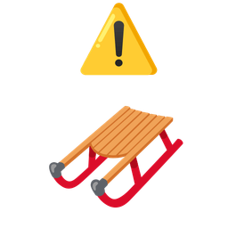 warning and sled