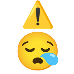 warning and sleepy face