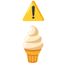 warning and soft ice cream