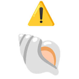 warning and spiral shell