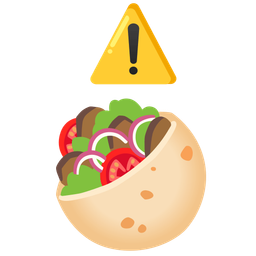 warning and stuffed flatbread