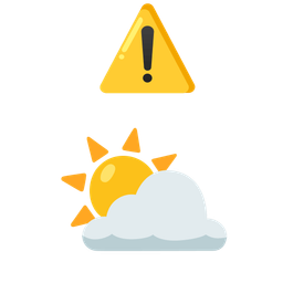warning and sun behind cloud