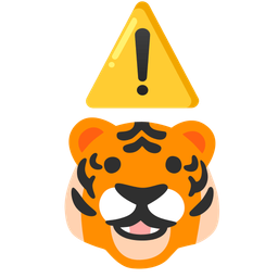 warning and tiger face