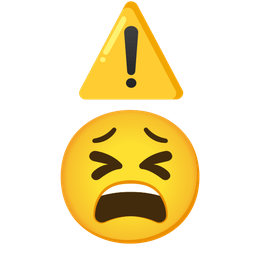 warning and tired face