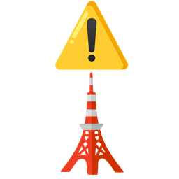 warning and Tokyo tower