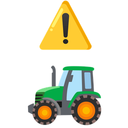 warning and tractor
