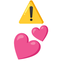 warning and two hearts