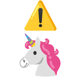 warning and unicorn