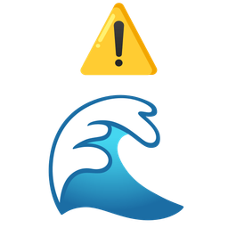 warning and water wave