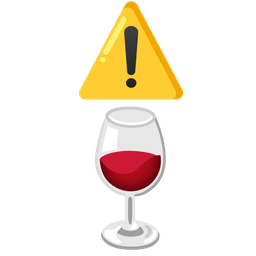 warning and wine glass