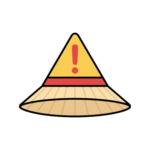 Warning and Woman’s hat