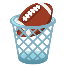 wastebasket and american football
