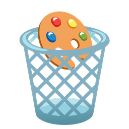 wastebasket and artist palette