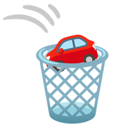 wastebasket and automobile
