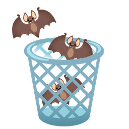 wastebasket and bat