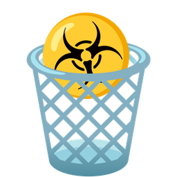 wastebasket and biohazard