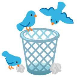 wastebasket and bird
