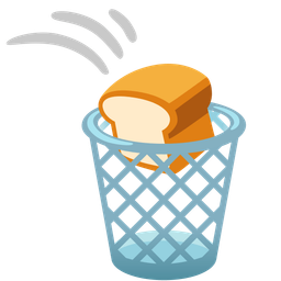 wastebasket and bread