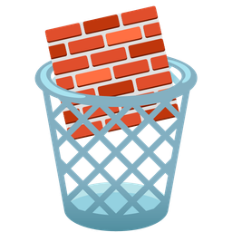 wastebasket and brick