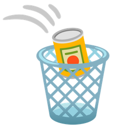 wastebasket and canned food