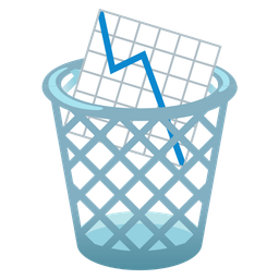 wastebasket and chart decreasing
