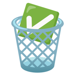 wastebasket and check mark button
