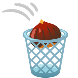 wastebasket and chestnut