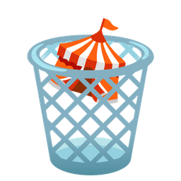 wastebasket and circus tent
