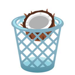 wastebasket and coconut