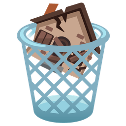 wastebasket and derelict house