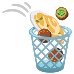 wastebasket and falafel