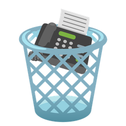 wastebasket and fax machine