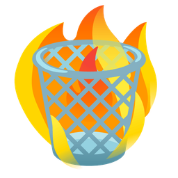 wastebasket and fire