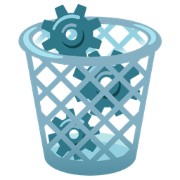 wastebasket and gear