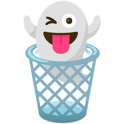 wastebasket and ghost
