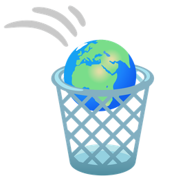 wastebasket and globe showing Europe-Africa