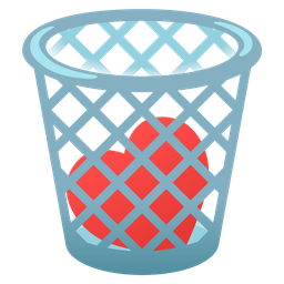 wastebasket and heart suit