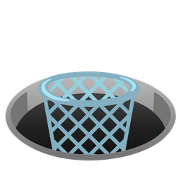 wastebasket and hole