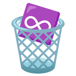 wastebasket and infinity