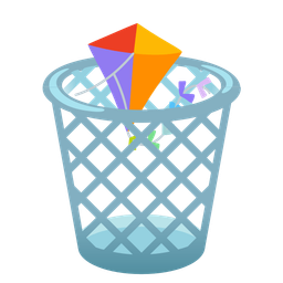 wastebasket and kite