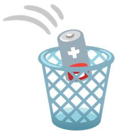 wastebasket and low battery