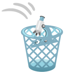 wastebasket and microscope