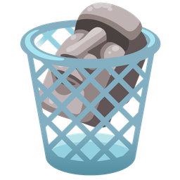 wastebasket and moai