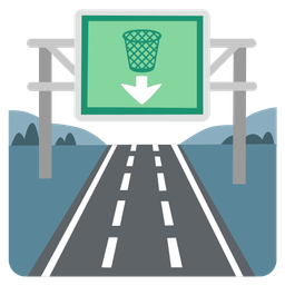 wastebasket and motorway