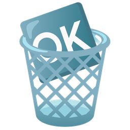 wastebasket and OK button