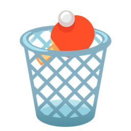 wastebasket and ping pong